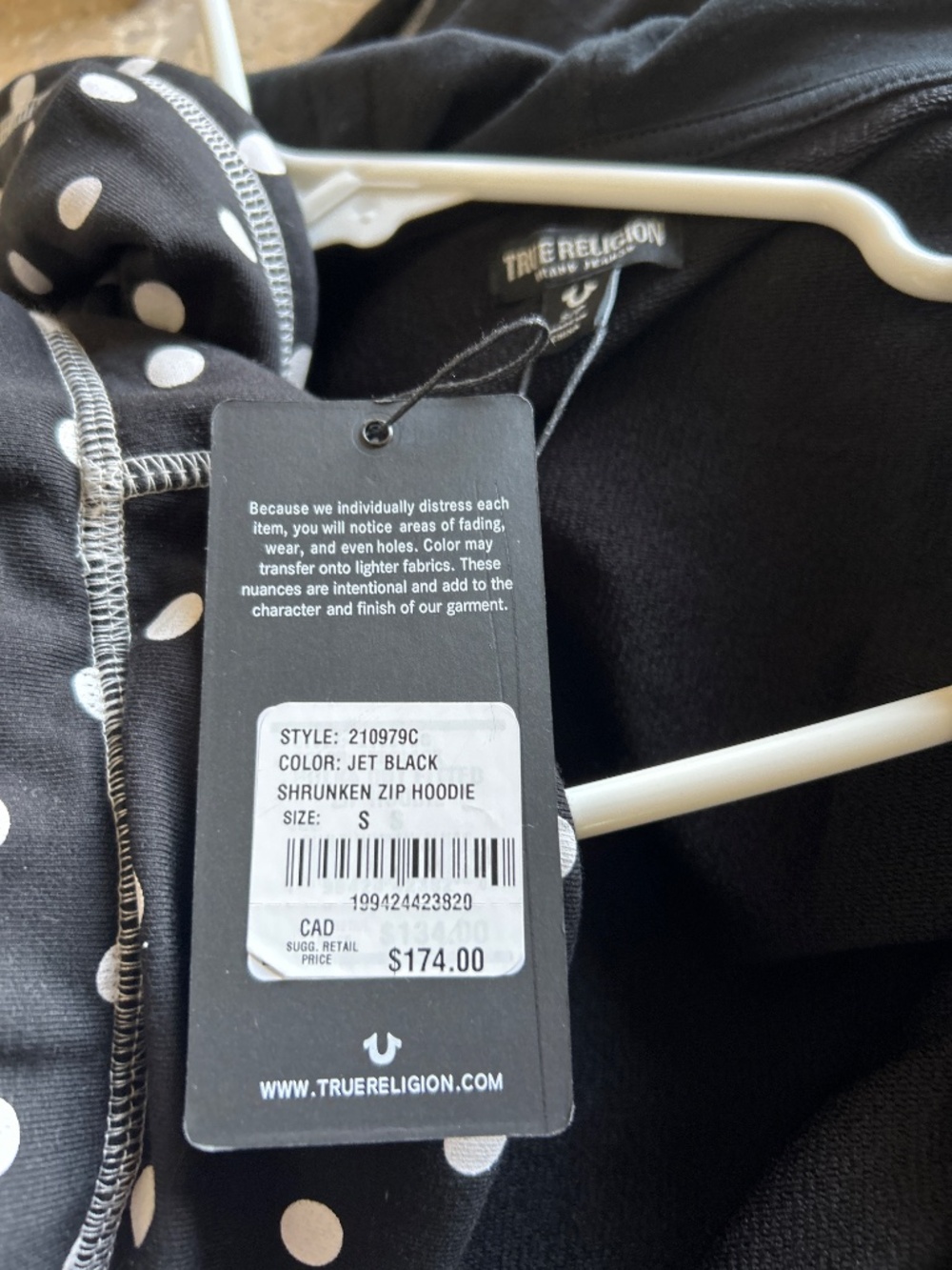 True Religion polka dot fitted zip hoodie set - Picture 10 of 10